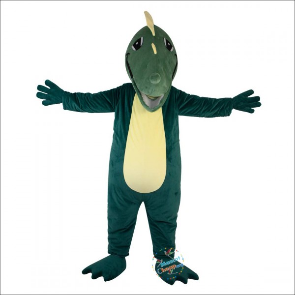 Green Dinosaur Dragon Crocodilian Cartoon Mascot Costume