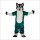 Green Fox Dog Husky Cartoon Mascot Costume