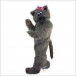 Grey Cat Cartoon Mascot Costume
