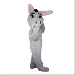 Grey Donkey Ass Jackass Burro Moke Neddy Cartoon Mascot Costume