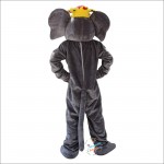 Grey Elephant Cartoon Mascot Costume