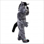 Grey Horse Cartoon Mascot Costume