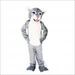 Grey Leopard Panther Cat Lynx Cartoon Mascot Costume