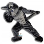 College Grey Power Wolf Mascot Costume