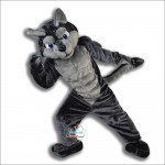 College Grey Power Wolf Mascot Costume