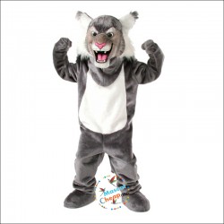 Grey Wildcat Mascot Costume