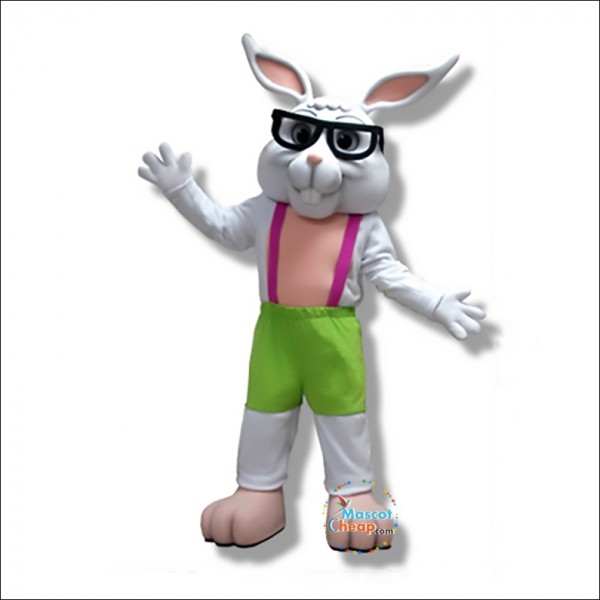 Cute Eyeglasses Rabbit Mascot Costume
