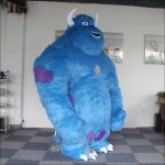Hairy Monster Blue Inflatable Mascot Costume
