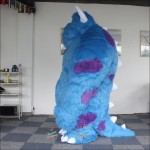 Hairy Monster Blue Inflatable Mascot Costume