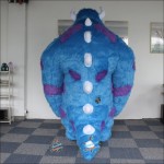Hairy Monster Blue Inflatable Mascot Costume