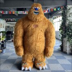 Hairy Monster Yellow Inflatable Mascot Costume