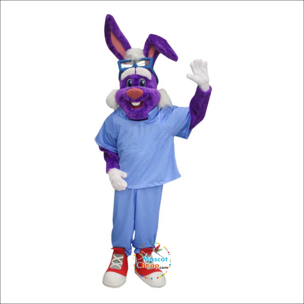 Handsome Dr Rabbit Mascot Costume Cheap and Free Shipping