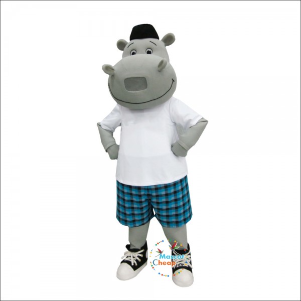 Handsome Hippo Mascot Costume