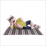 Handsome Swimming Pig Mascot Costume