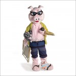 Handsome Swimming Pig Mascot Costume