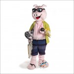 Handsome Swimming Pig Mascot Costume