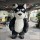 Husky Black Plush Inflatable Mascot Costume