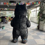 Husky Black Plush Inflatable Mascot Costume