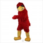 Long Hairy Red Eagle Cartoon Mascot Costume