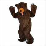 Longhair Brown Bear Cartoon Mascot Costume