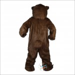 Longhair Brown Bear Cartoon Mascot Costume