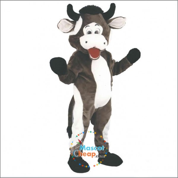 brown cow mascot costume