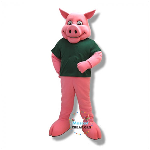 Red Happy Pig Mascot Costume
