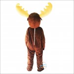 Moose Elk Wapiti Horned Deer Cartoon Mascot Costume