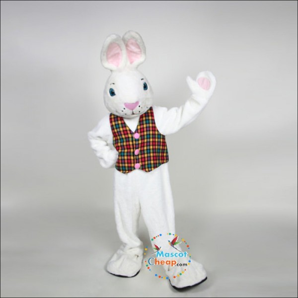Mr. White Bunny Mascot Costume