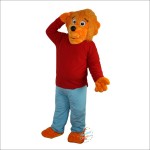 Mr. Orange Bear Mascot Costume