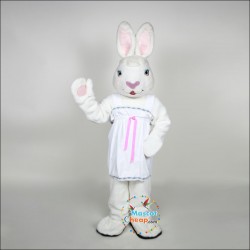 Mrs. White Bunny Mascot Costume