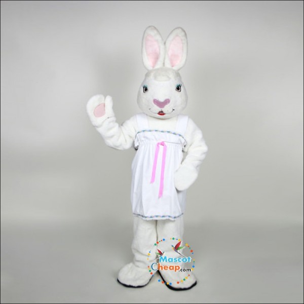 Mrs. White Bunny Mascot Costume