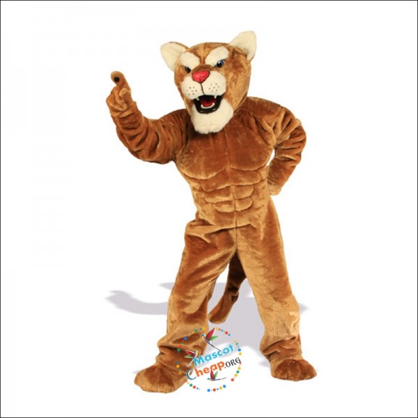 Muscle Cougar Mascot Costume