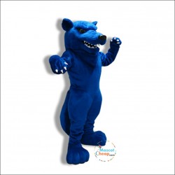 College Blue Thunder Wolf Mascot Costume