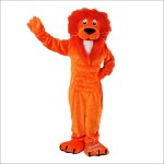 Orange Lion Cartoon Mascot Costume