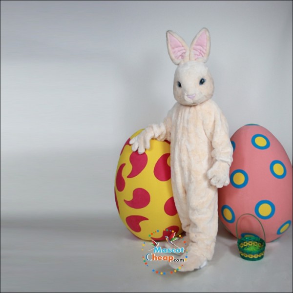 Peach Bunny Mascot Costume