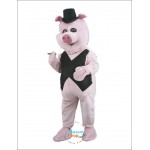 Pig Mascot Costume Businessman