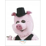 Pig Mascot Costume Businessman