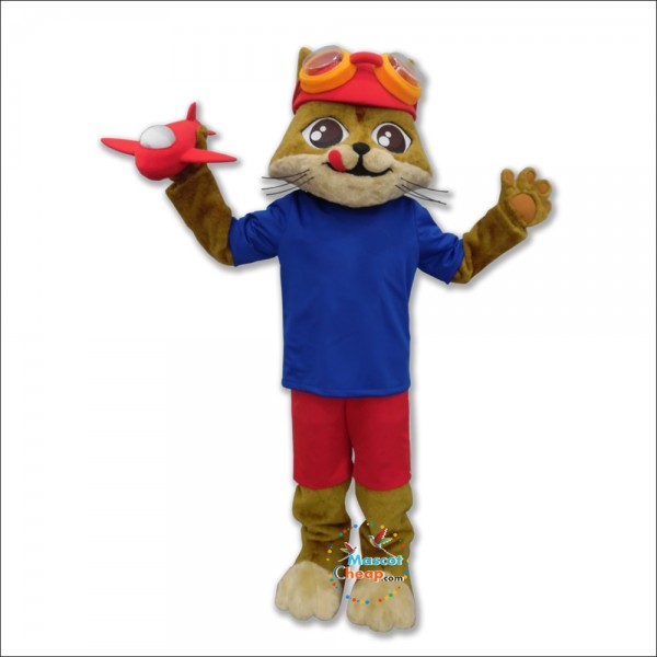 Pilot Cat Mascot Costume