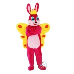 Pink Butterfly Rabbit Bunny Cartoon Mascot Costume