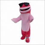 Pink shark Dolphin Mascot Costume