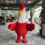 Plush Red Cock Inflatable Mascot Costume