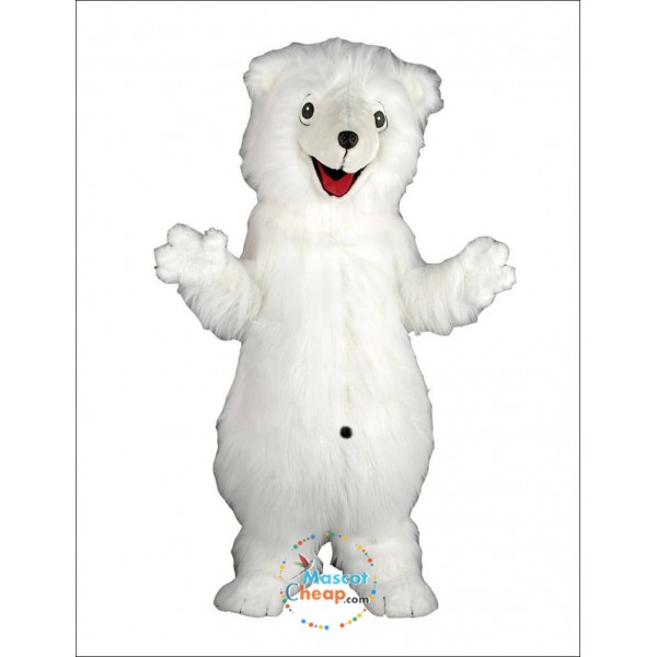 Shaggy Polar Bear Mascot Costume