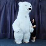 Polar Bear Smile Plush Inflatable Mascot Costume