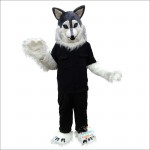 Police Gray Wolf Cartoon Mascot Costume