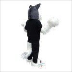 Police Gray Wolf Cartoon Mascot Costume