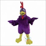 Purple Chicken Hen Cock Cartoon Mascot Costume