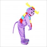 Purple Moose Elk Wapiti Cartoon Mascot Costume