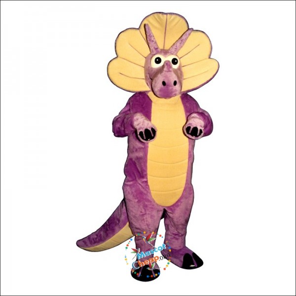 Purple Triceratops Mascot Costume