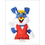 Cute Blue Rabbit Mascot Costume